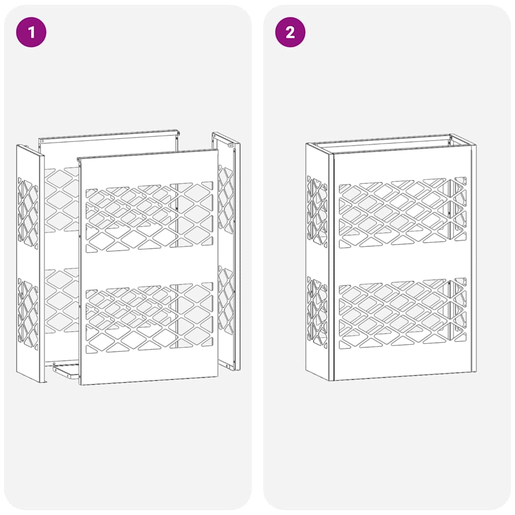 Paraplu Standaard Rooster met opslag Wit 28 x 12 x 41 cm Staal