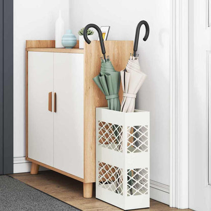 Paraplu Standaard Rooster met opslag Wit 28 x 12 x 41 cm Staal