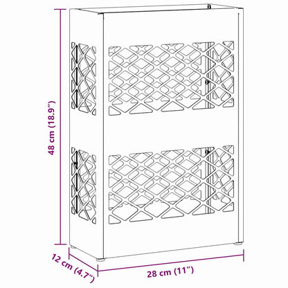Paraplu Standaard Rooster met opslag Wit 28 x 12 x 41 cm Staal
