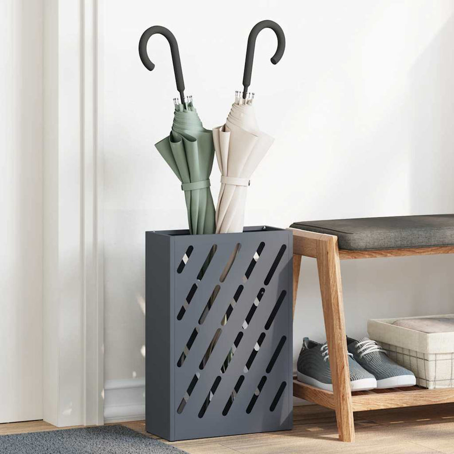 Paraplu Standaard Antraciet 28 x 12 x 41 cm Staal