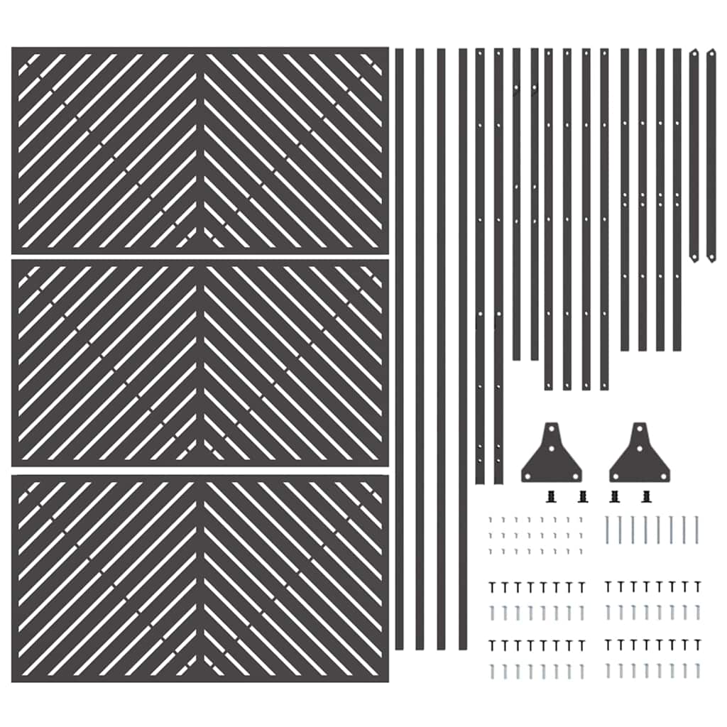 Privacyscherm Zwart 100 x 50 x 180 cm Staal
