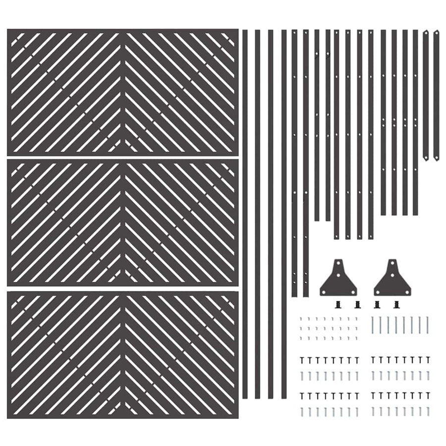 Privacyscherm Zwart 100 x 50 x 180 cm Staal