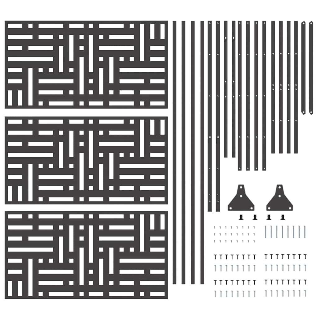 Privacyscherm Zwart 100 x 50 x 180 cm Staal
