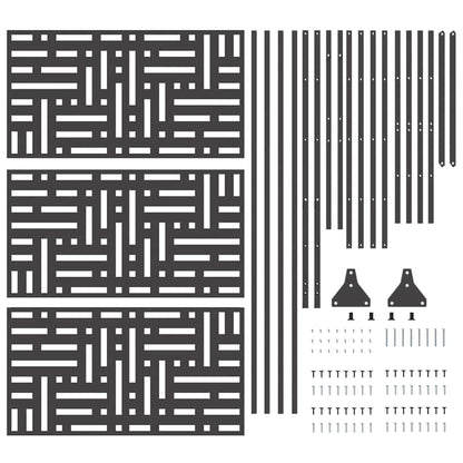 Privacyscherm Zwart 100 x 50 x 180 cm Staal