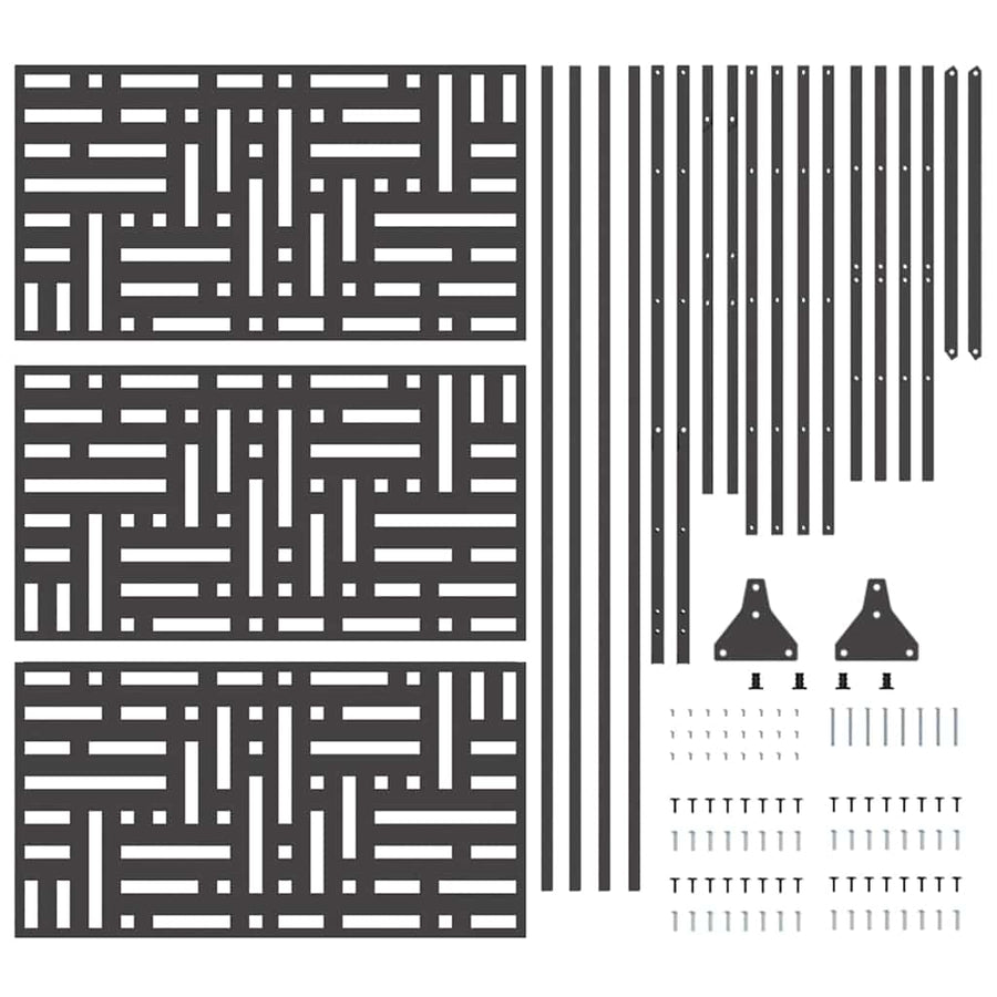 Privacyscherm Zwart 100 x 50 x 180 cm Staal