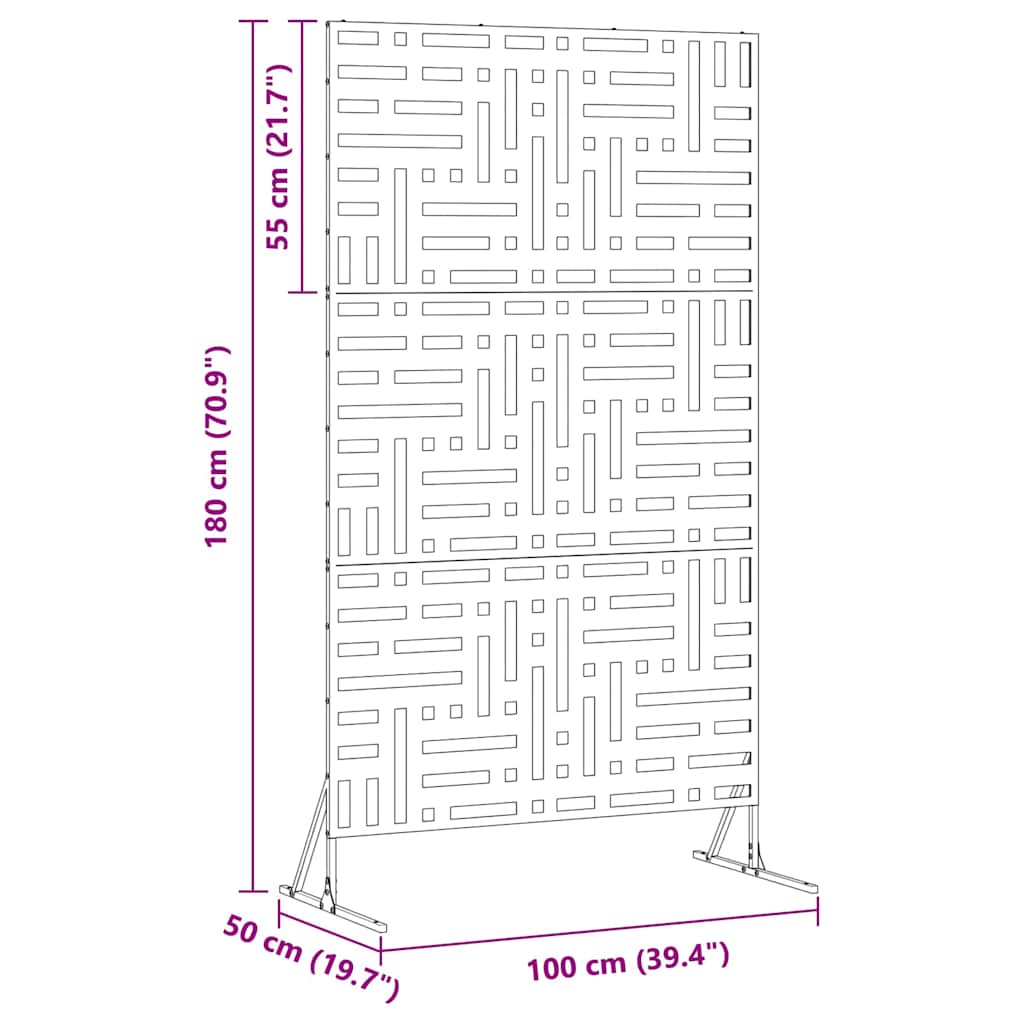 Privacyscherm Grijs 100 x 50 x 180 cm Staal