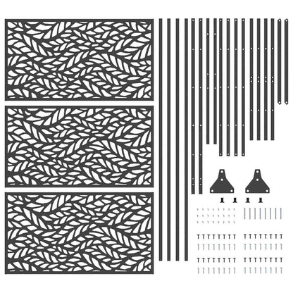 Privacyscherm Zwart 100 x 50 x 180 cm Staal