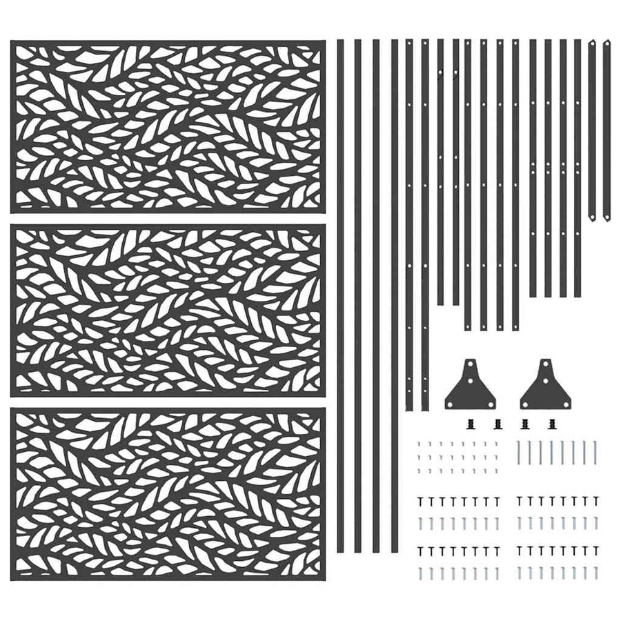 Privacyscherm Zwart 100 x 50 x 180 cm Staal