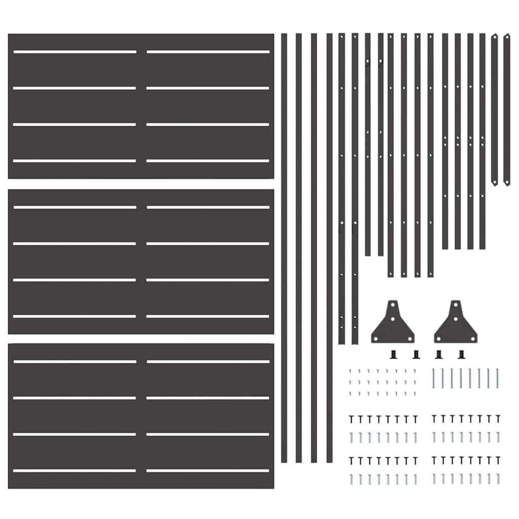 Privacyscherm Zwart 100 x 50 x 180 cm Staal
