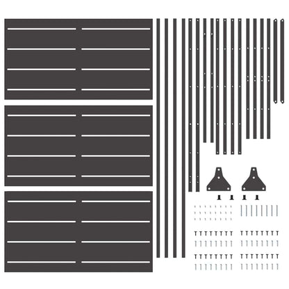 Privacyscherm Zwart 100 x 50 x 180 cm Staal