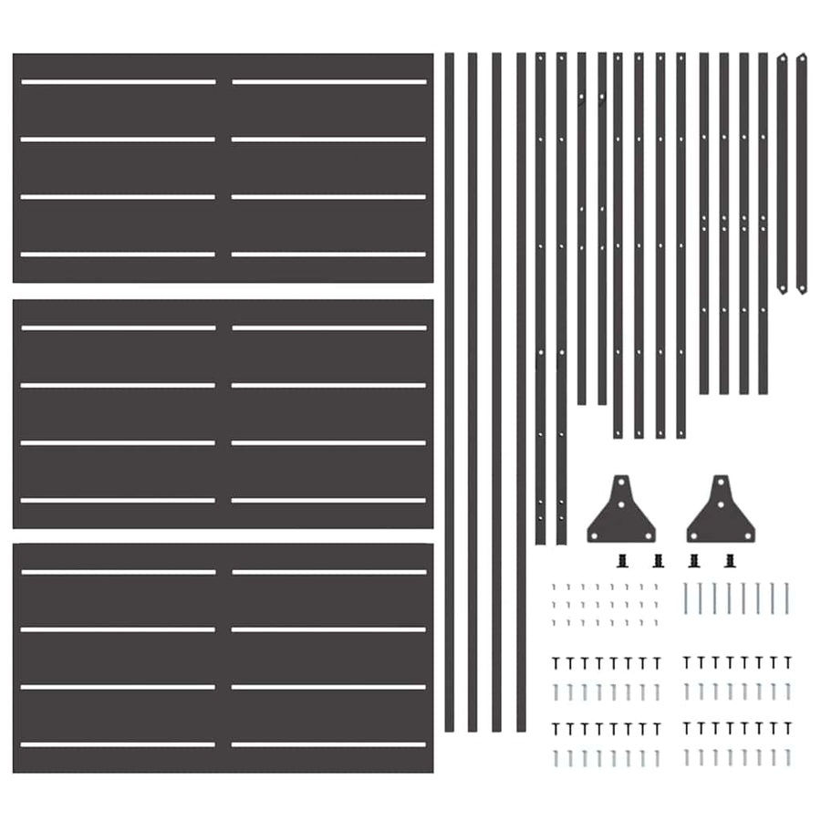 Privacyscherm Zwart 100 x 50 x 180 cm Staal