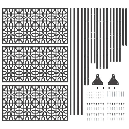 Privacyscherm Zwart 100 x 50 x 180 cm Staal