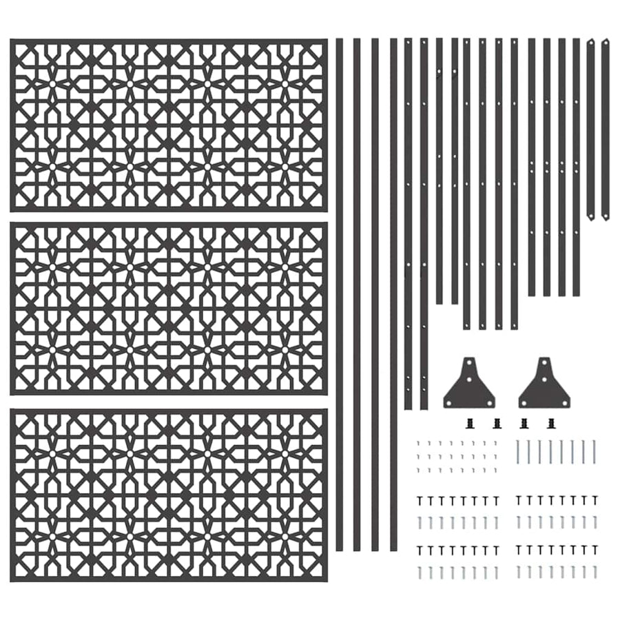 Privacyscherm Zwart 100 x 50 x 180 cm Staal