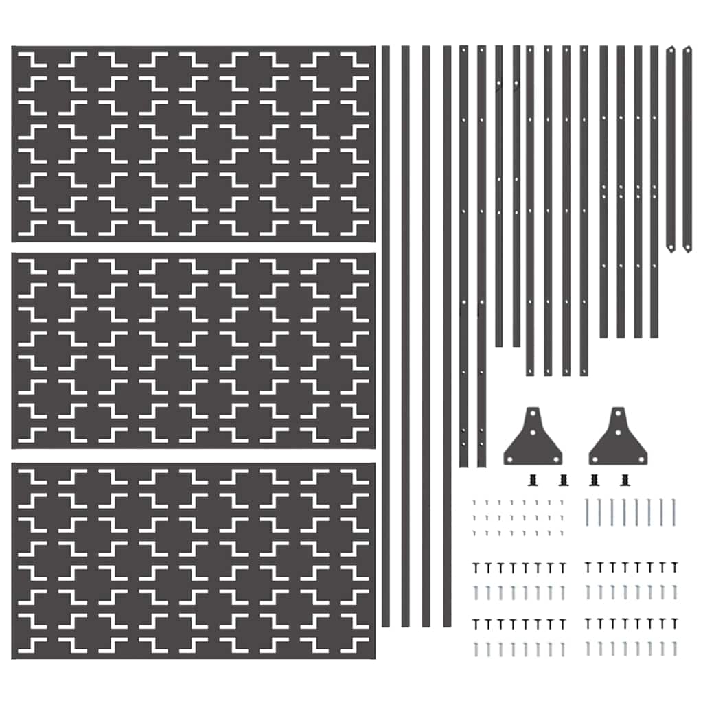 Privacyscherm Zwart 100 x 50 x 180 cm Staal
