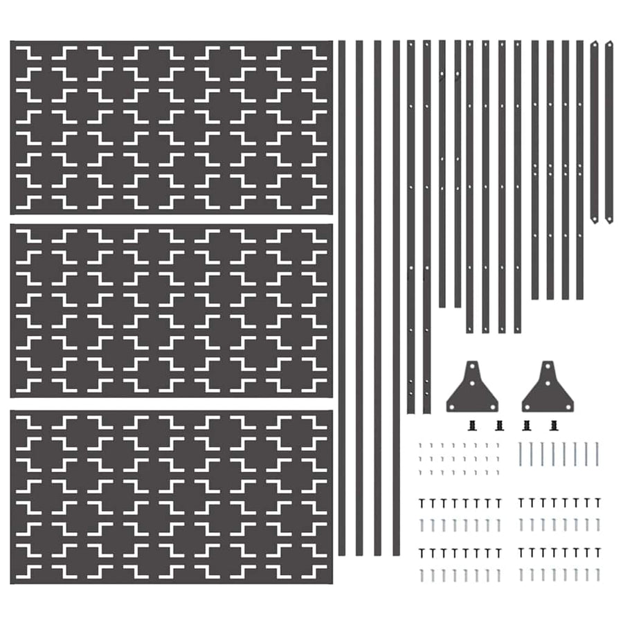 Privacyscherm Zwart 100 x 50 x 180 cm Staal