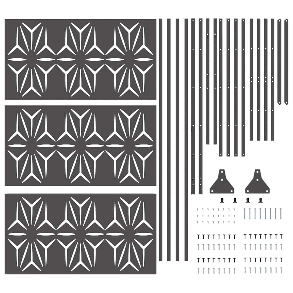 Privacyscherm Zwart 100 x 50 x 180 cm Staal