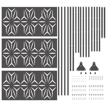 Privacyscherm Zwart 100 x 50 x 180 cm Staal