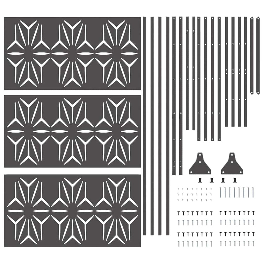 Privacyscherm Zwart 100 x 50 x 180 cm Staal