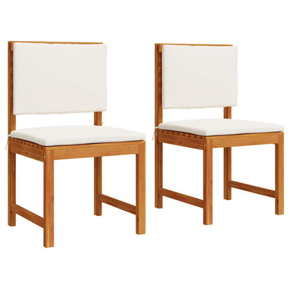 Tuinstoel met kussen 2 pcs Bruin Massief acaciahout