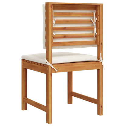 Tuinstoel met kussen 2 pcs Bruin Massief acaciahout