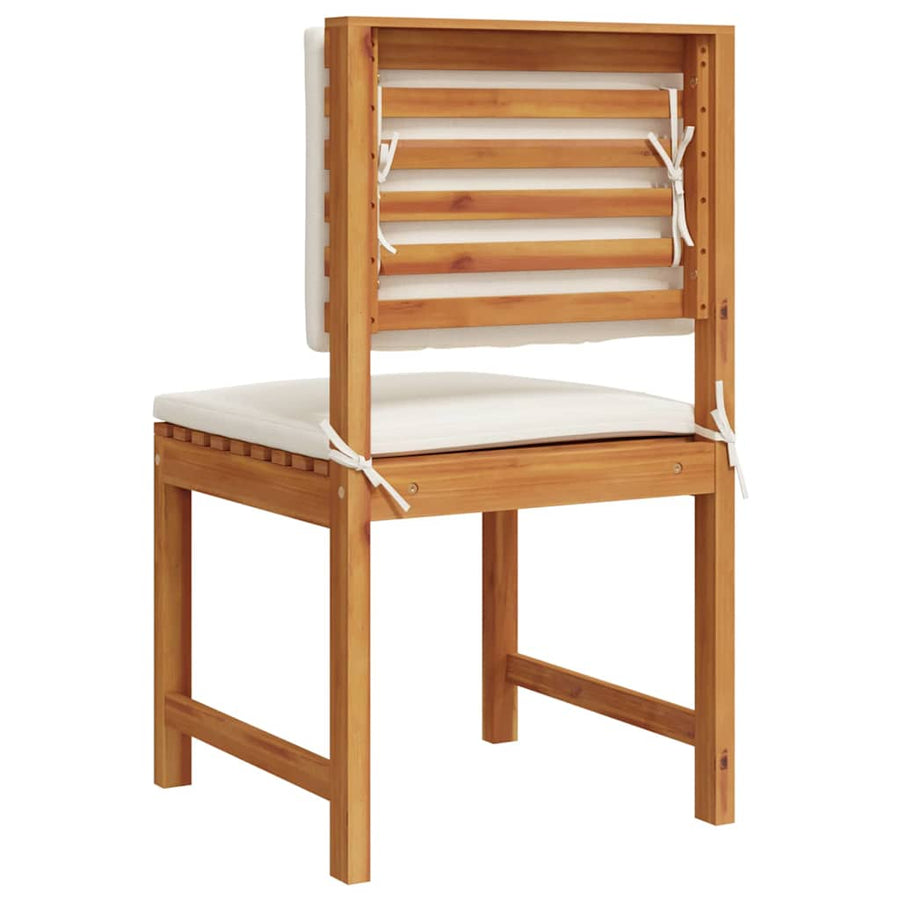 Tuinstoel met kussen 2 pcs Bruin Massief acaciahout