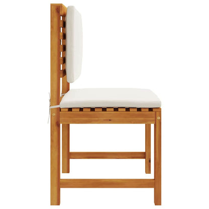 Tuinstoel met kussen 2 pcs Bruin Massief acaciahout