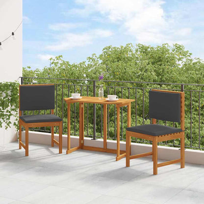 Tuinstoel met kussen 2 pcs Bruin Massief acaciahout