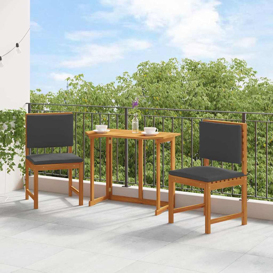 Tuinstoel met kussen 2 pcs Bruin Massief acaciahout