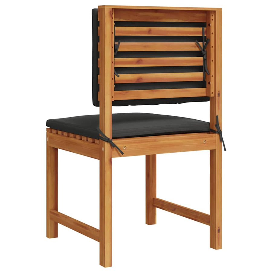 Tuinstoel met kussen 2 pcs Bruin Massief acaciahout