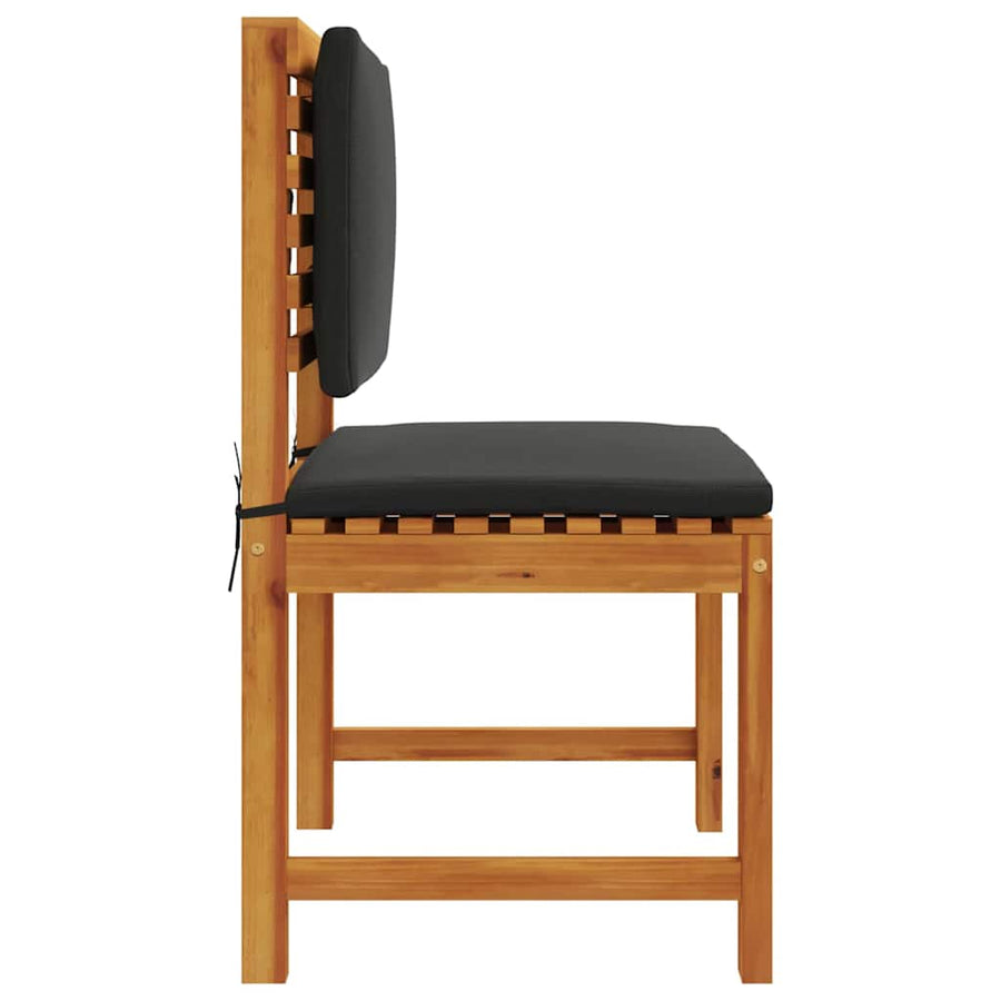 Tuinstoel met kussen 2 pcs Bruin Massief acaciahout