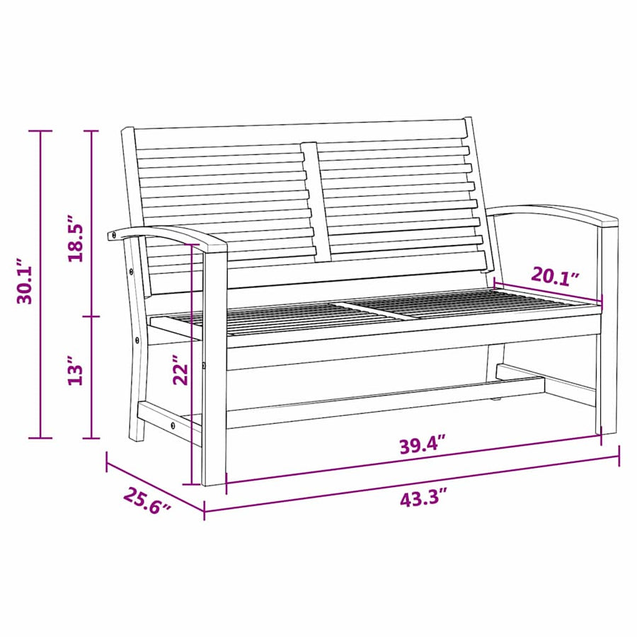 Tuinbank Bruin 110 x 64 x 76.5 cm Massief teakhout