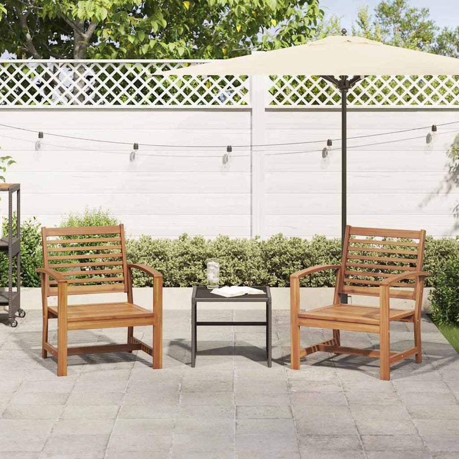 Tuinstoelen 2 pcs Bruin 60 x 65 x 76.5 cm Massief teakhout