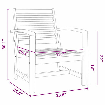 Tuinstoelen 2 pcs Bruin 60 x 65 x 76.5 cm Massief teakhout