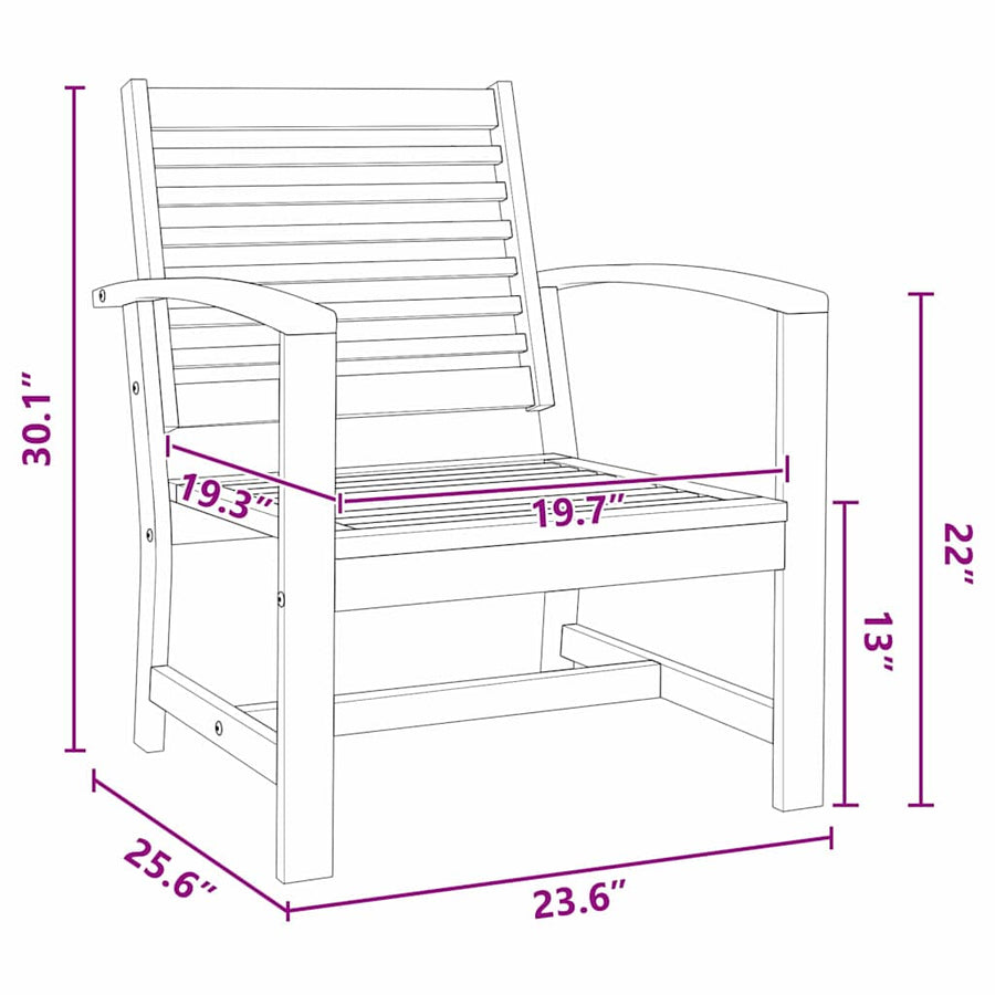 Tuinstoelen 2 pcs Bruin 60 x 65 x 76.5 cm Massief teakhout
