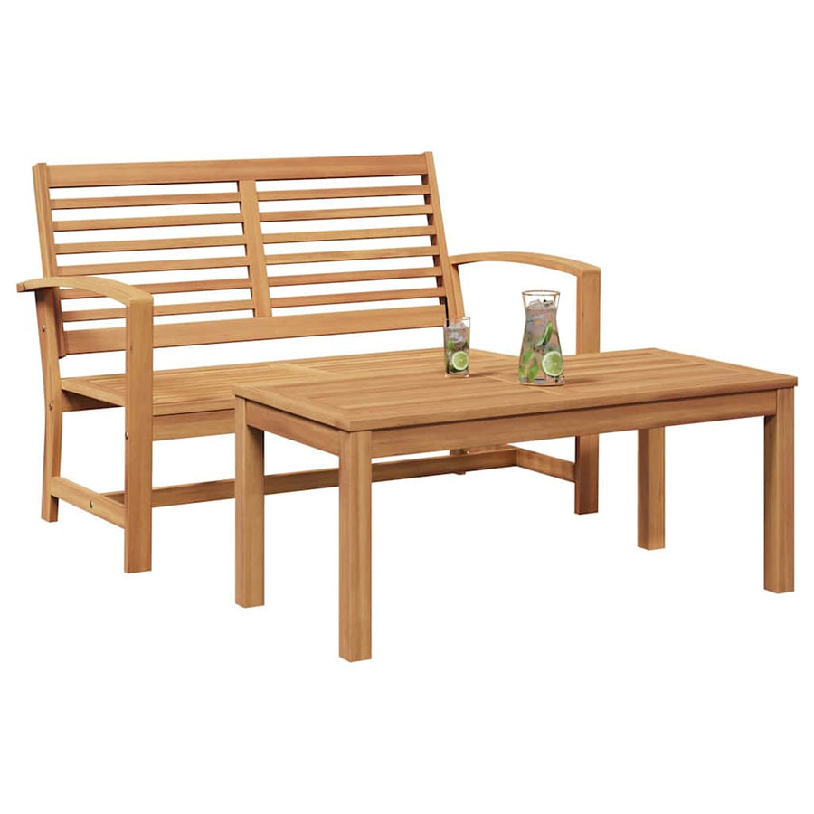 Tuin Sofa Set 2 pcs Bruin Massief teakhout