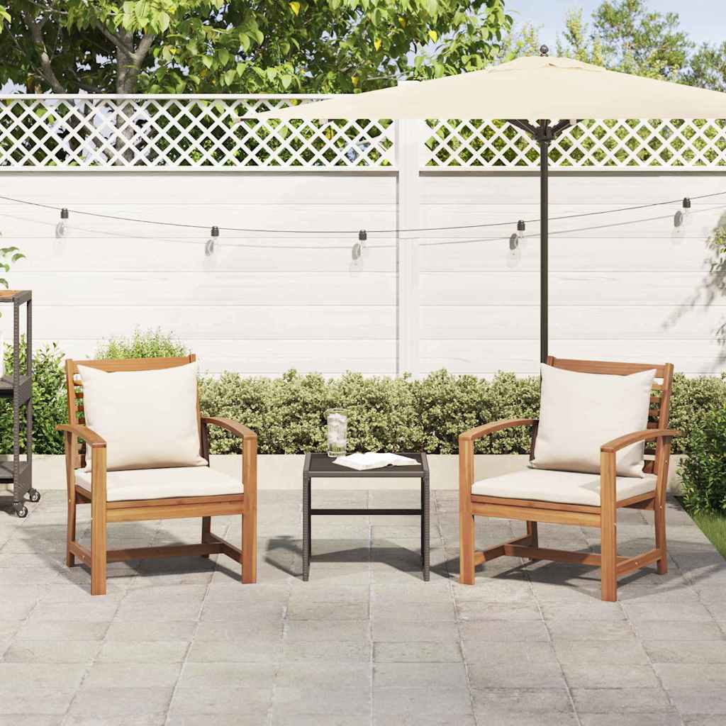 Tuinstoelen 2 pcs Bruin 60 x 65 x 76.5 cm Massief teakhout