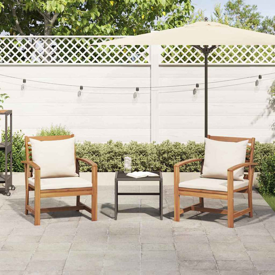 Tuinstoelen 2 pcs Bruin 60 x 65 x 76.5 cm Massief teakhout