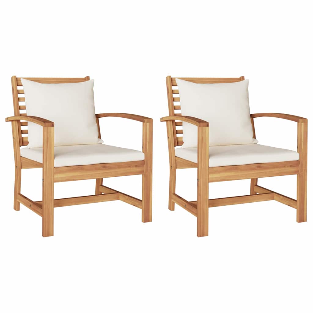 Tuinstoelen 2 pcs Bruin 60 x 65 x 76.5 cm Massief teakhout