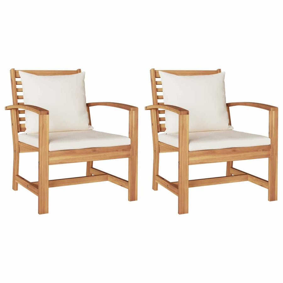 Tuinstoelen 2 pcs Bruin 60 x 65 x 76.5 cm Massief teakhout