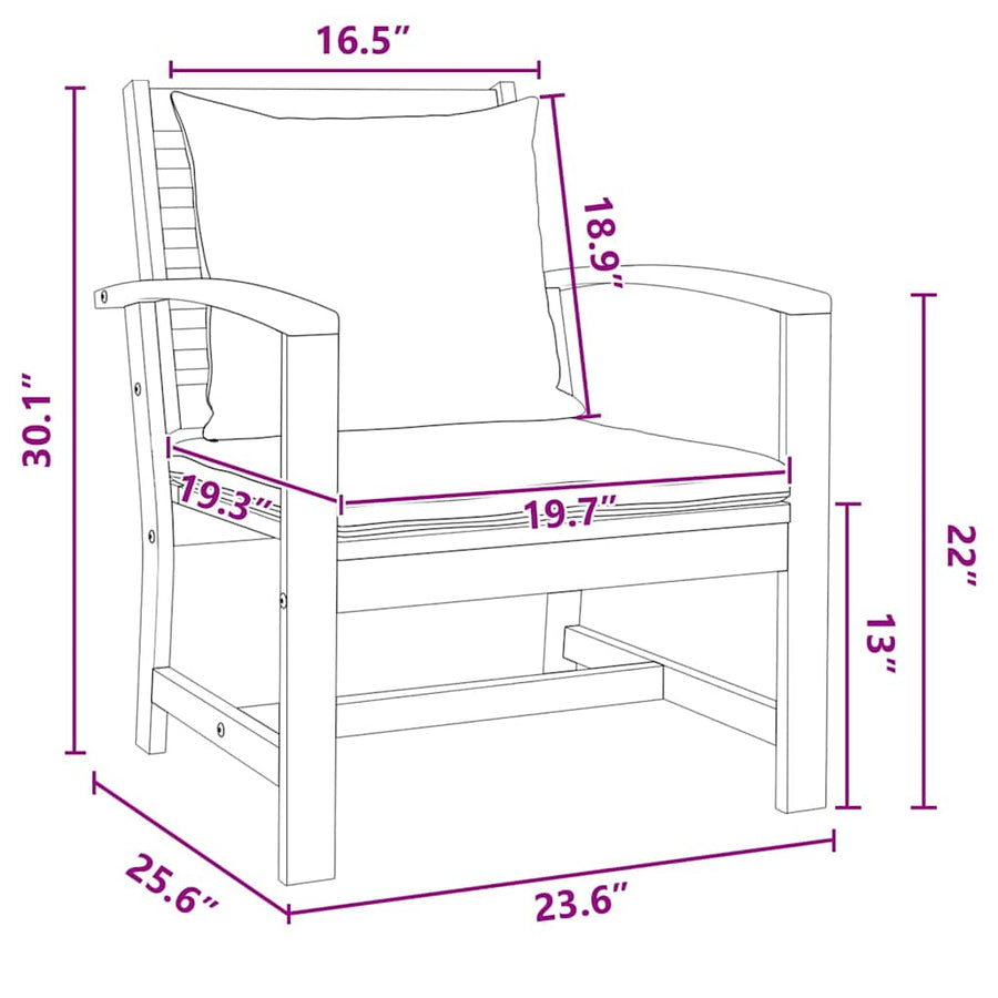 Tuinstoelen 2 pcs Bruin 60 x 65 x 76.5 cm Massief teakhout