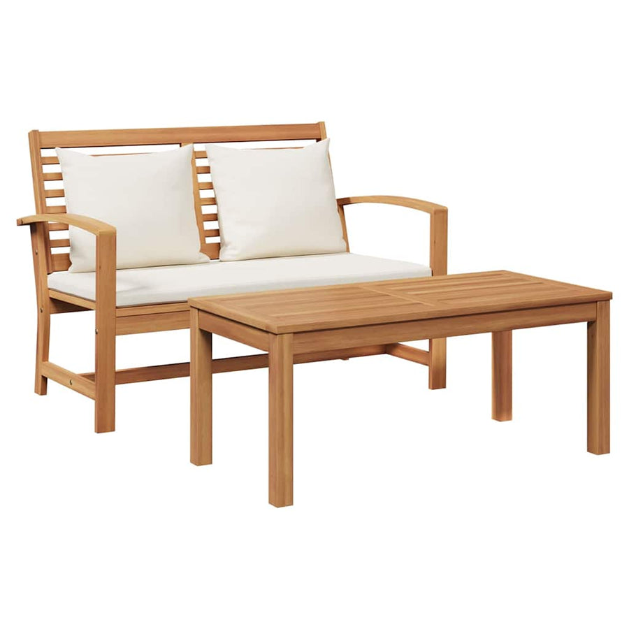Tuin Sofa Set 2 pcs Bruin Massief teakhout