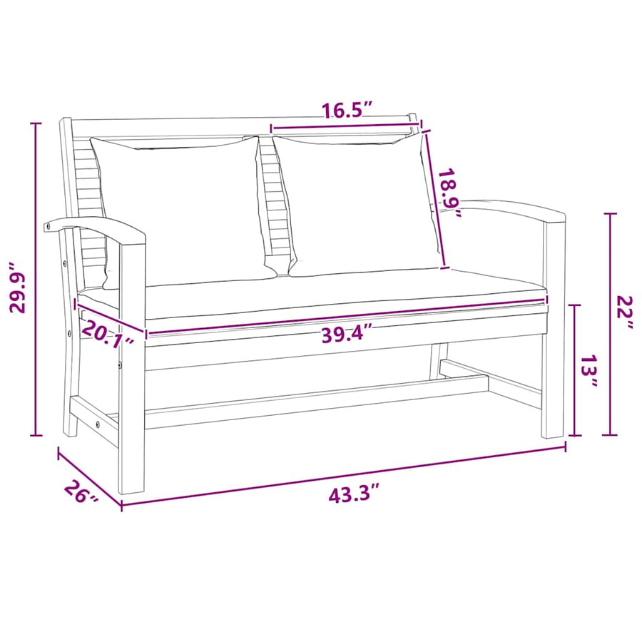 Tuin Sofa Set 2 pcs Bruin Massief teakhout