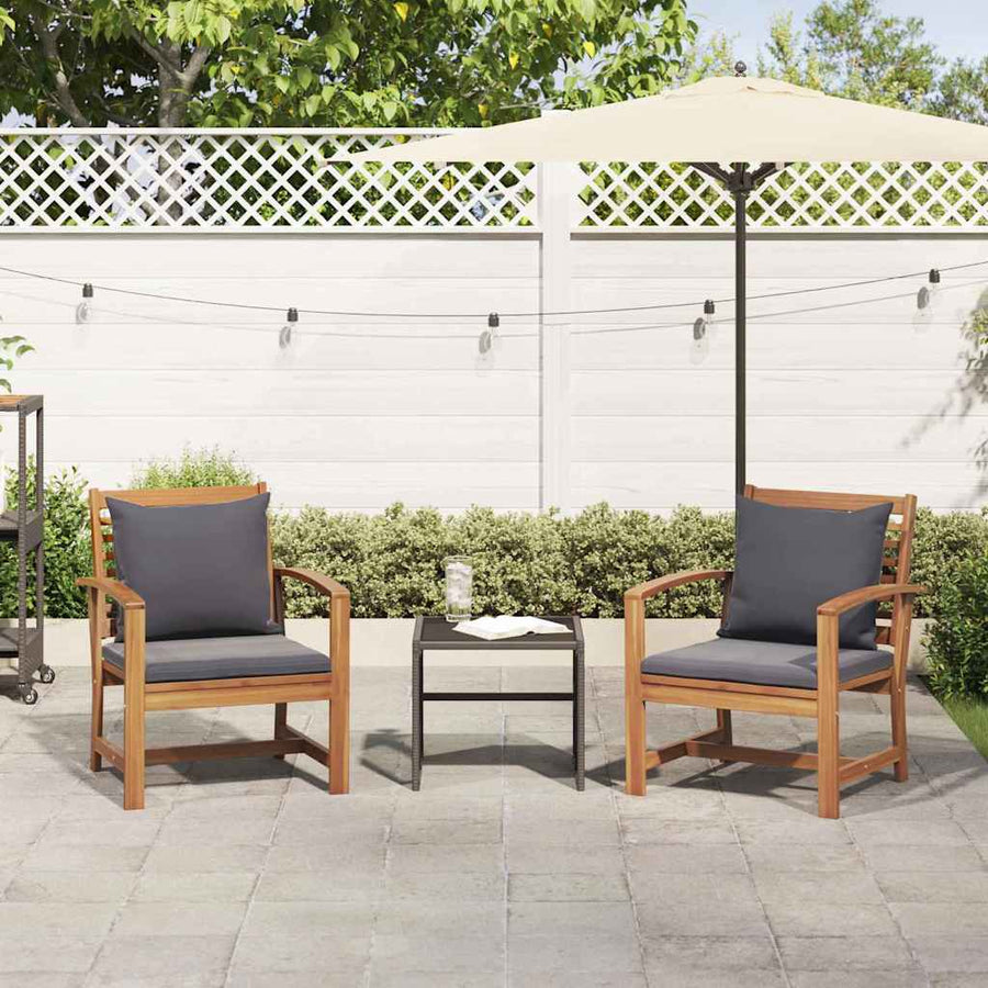 Tuinstoelen 2 pcs Bruin 60 x 65 x 76.5 cm Massief teakhout