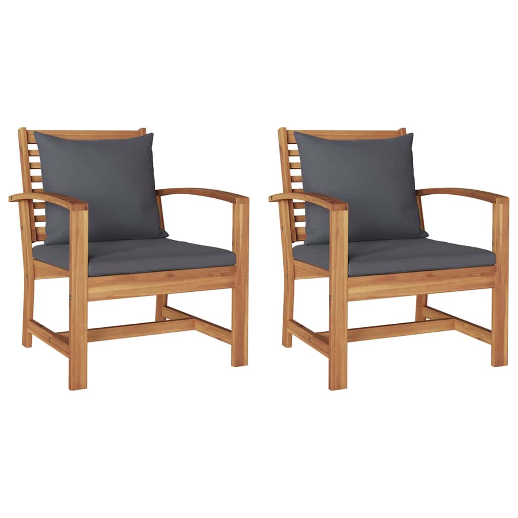 Tuinstoelen 2 pcs Bruin 60 x 65 x 76.5 cm Massief teakhout