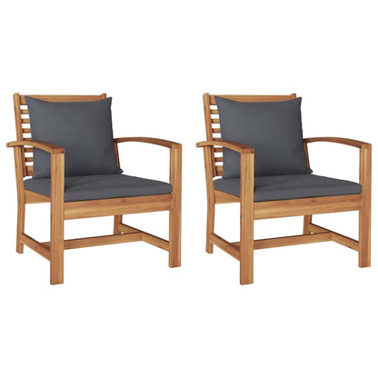 Tuinstoelen 2 pcs Bruin 60 x 65 x 76.5 cm Massief teakhout