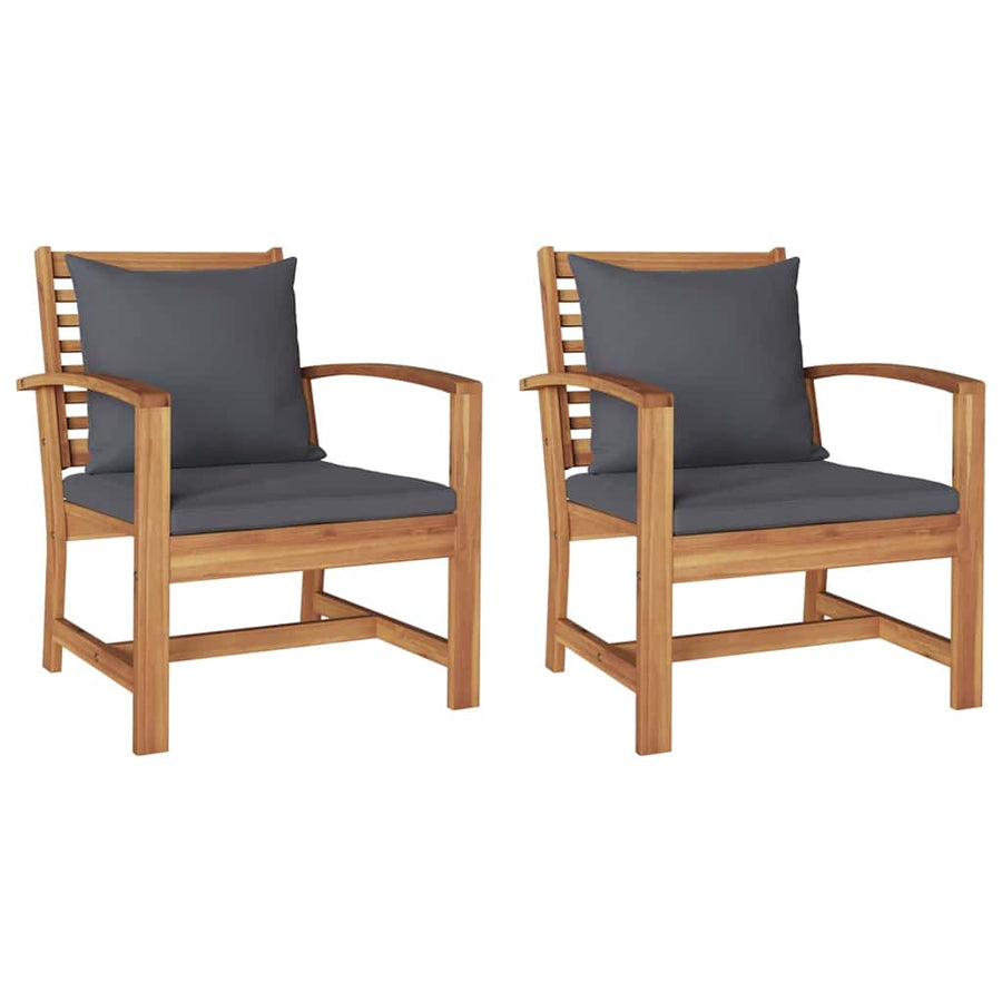 Tuinstoelen 2 pcs Bruin 60 x 65 x 76.5 cm Massief teakhout