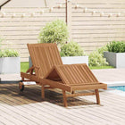 Sun Lounger with Cushion Brown 195 x 59 x 78.5 cm Solid Teak Wood