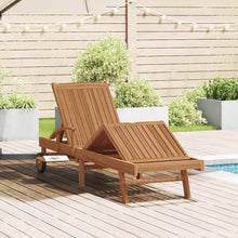 Ligbed met kussen Bruin 195 x 59 x 78,5 cm Massief Teakhout