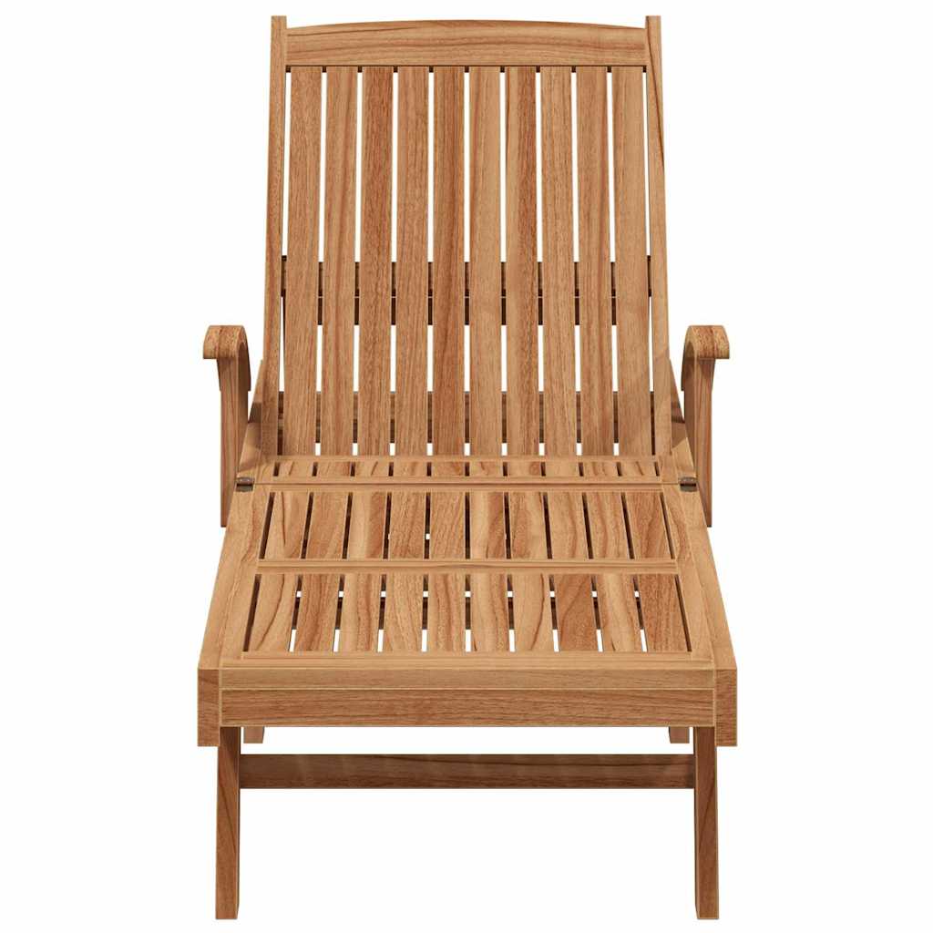 Ligbed met kussen Bruin 195 x 59 x 78,5 cm Massief Teakhout