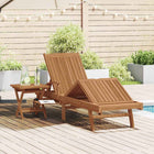 Sun Lounger with Cushion 1-Seater 2 pcs Brown Solid Teak Wood